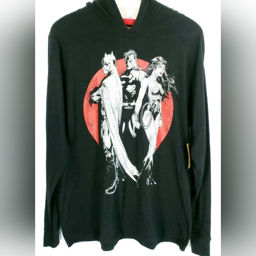 ***Size Large DC Comics Justice League Black Graphic Hoodie